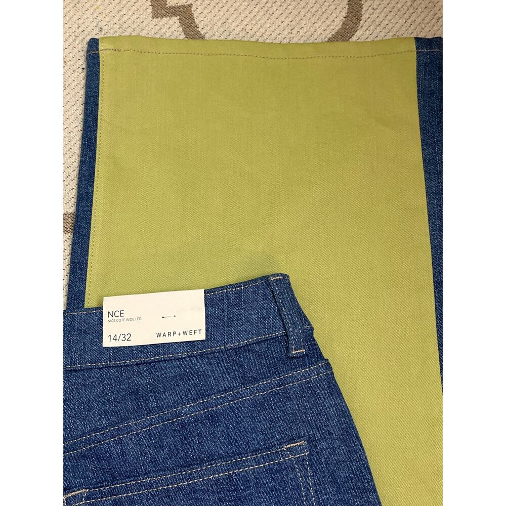 Warp + Weft NCE Nice Cote Wide Leg Two-Tone Two-Faced Jeans Size 14/32 MSRP $98 - Picture 12 of 15
